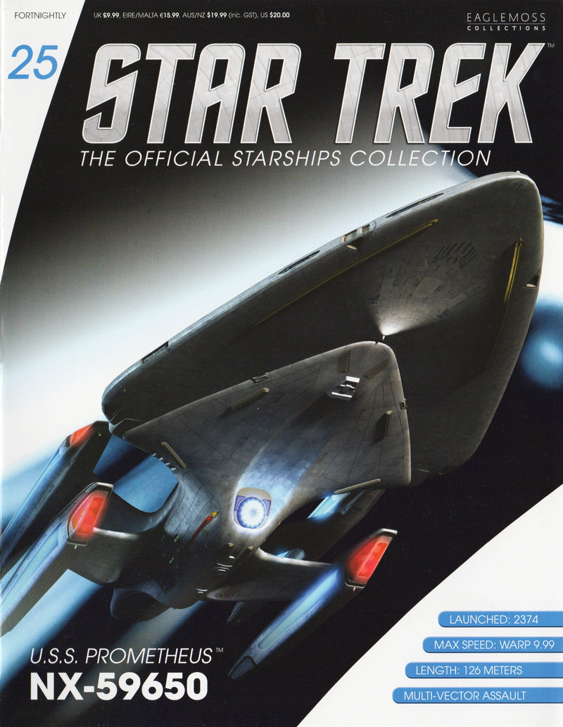 U.S.S Prometheus NX-59650 Starship Model Diecast Ship Wave 3 2021 Window Boxed STFEN001 (Eaglemoss / Star Tre, size reference