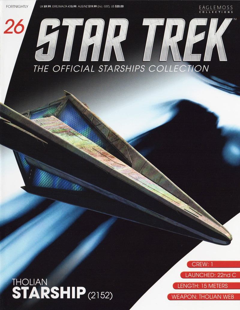Tholian Starship 22nd Century (2152) Die-Cast Model (Eaglemoss / Star Trek), in display