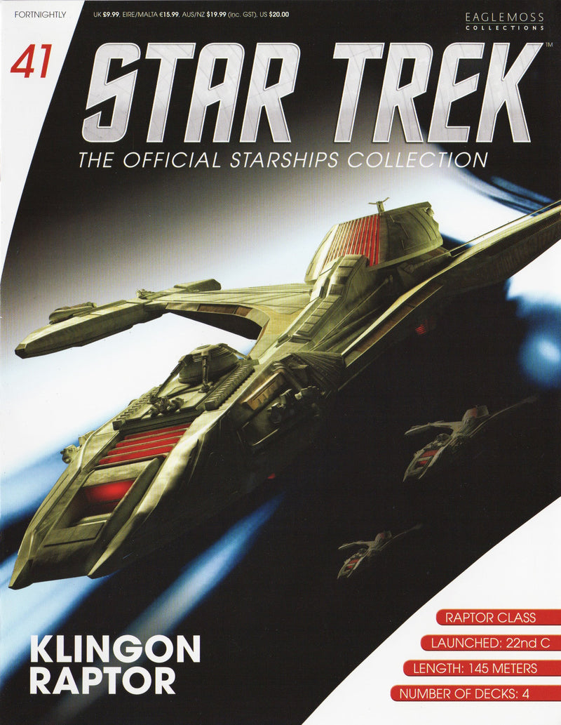 Klingon Raptor Model Die Cast Ship (Eaglemoss / Star Trek), in display