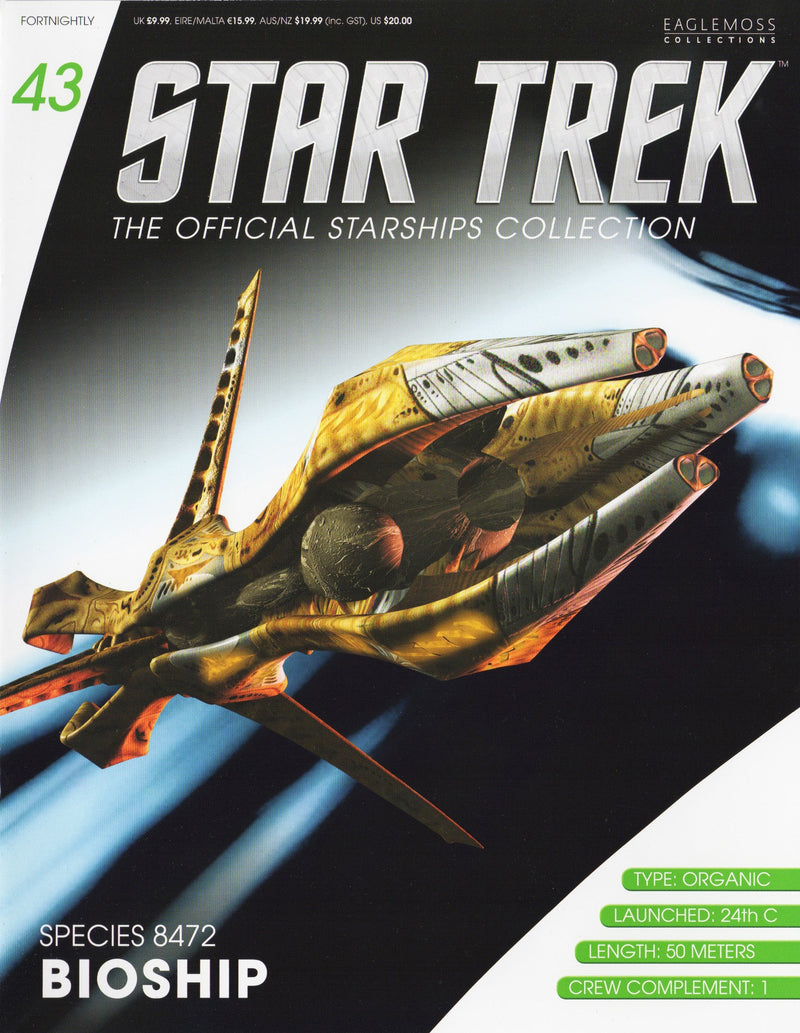 Species 8472 Bioship Starship Die-Cast Model (Eaglemoss / Star Trek), size reference