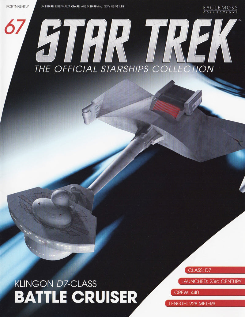 Klingon D7 Battle Cruiser Starship Die-Cast Model (Eaglemoss / Star Trek), additional view