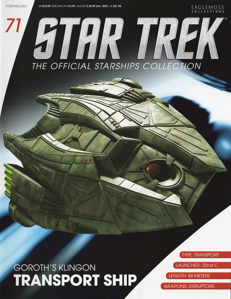 Goroth's Klingon Transport Model Die Cast Ship Star Trek Eaglemoss, packaging shot
