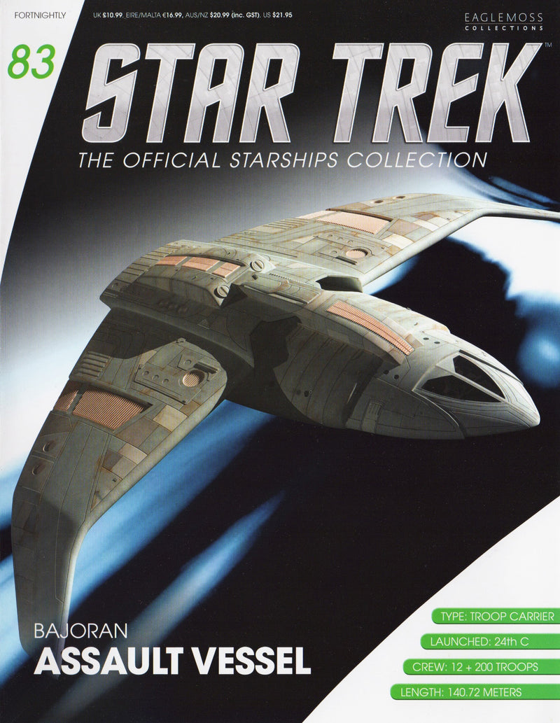 Bajoran Assault Vessel Starship Model SSSUK083 (Eaglemoss / Star Trek), packaging shot