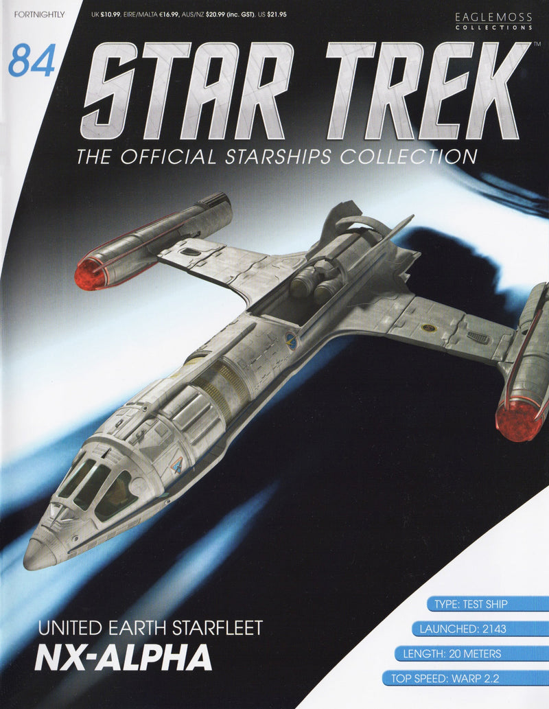 United Earth Starfleet NX-Alpha Starship Model (Eaglemoss / Star Trek), in display