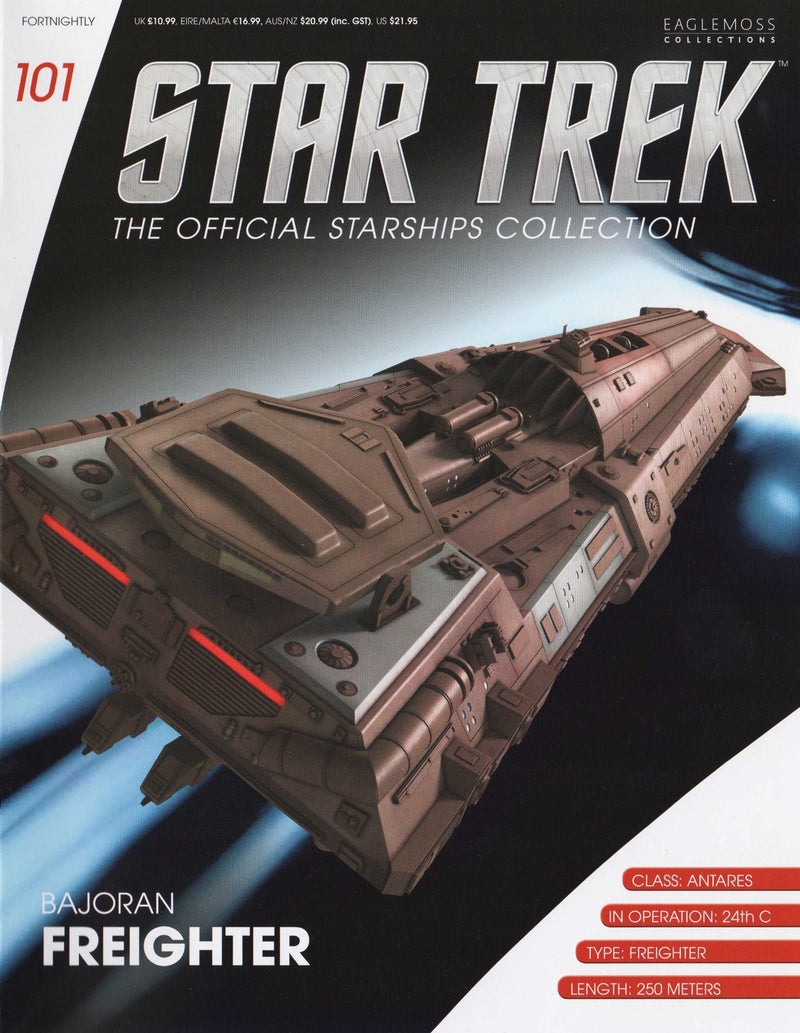 Bajoran Freighter Starship Die-Cast Model (Eaglemoss / Star Trek)), in display