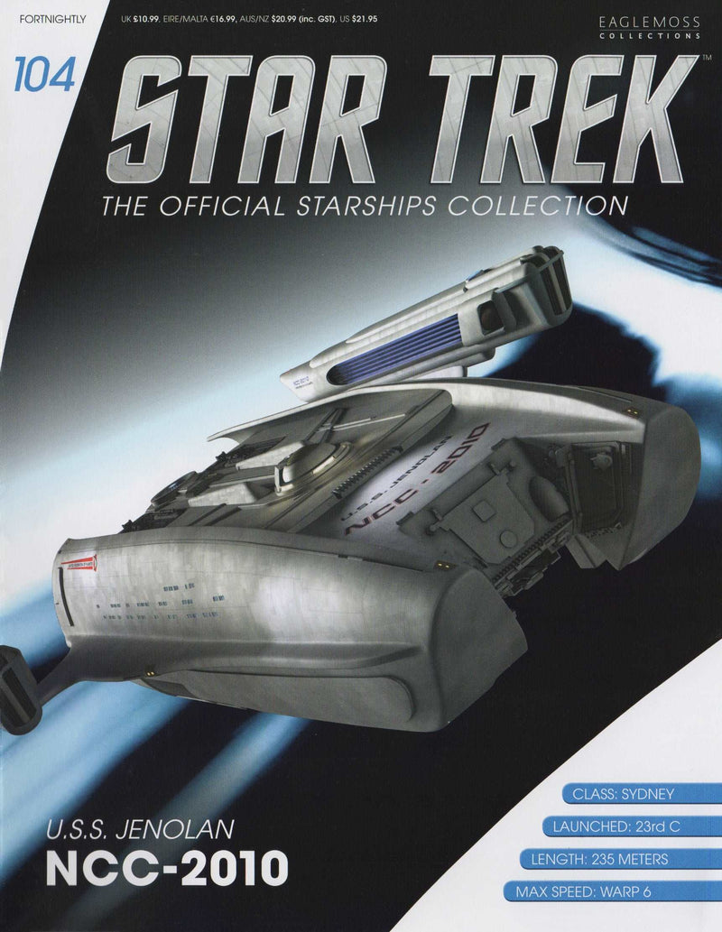 U.S.S. Jenolan NCC-2010 Starship Model Die Cast Ship (Eaglemoss / Star Trek), packaging shot