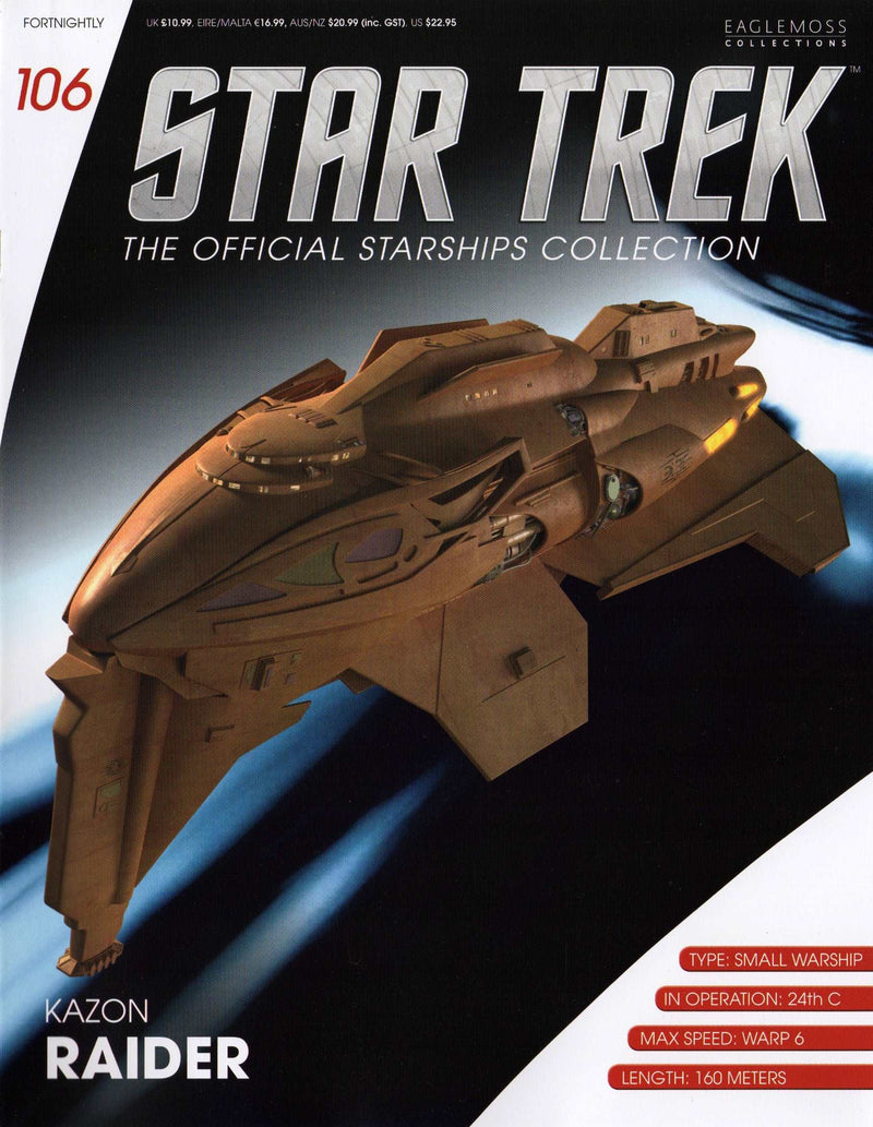 Kazon Raider Starship Die-Cast Model (Eaglemoss / Star Trek), size reference