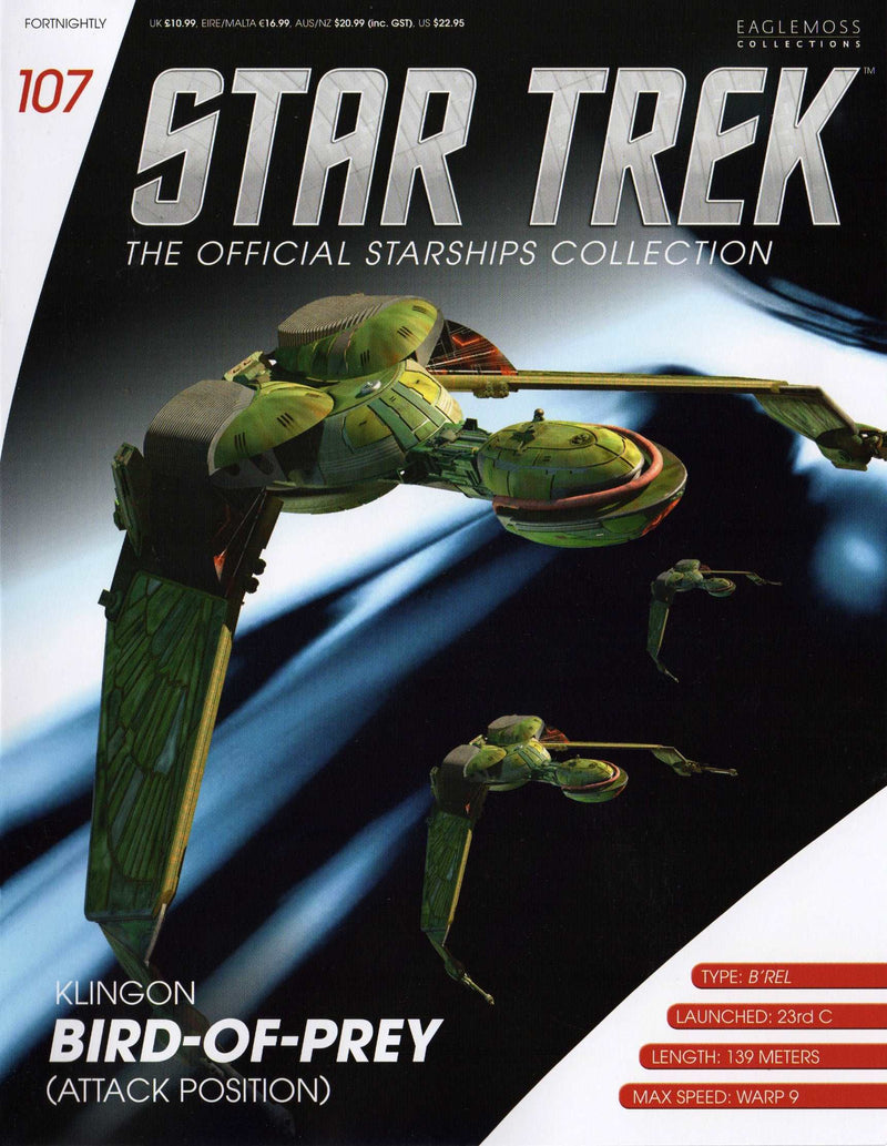 Klingon Bird-of-Prey (Attack Position) Die-Cast Model Ship (Eaglemoss / Star Trek), packaging shot