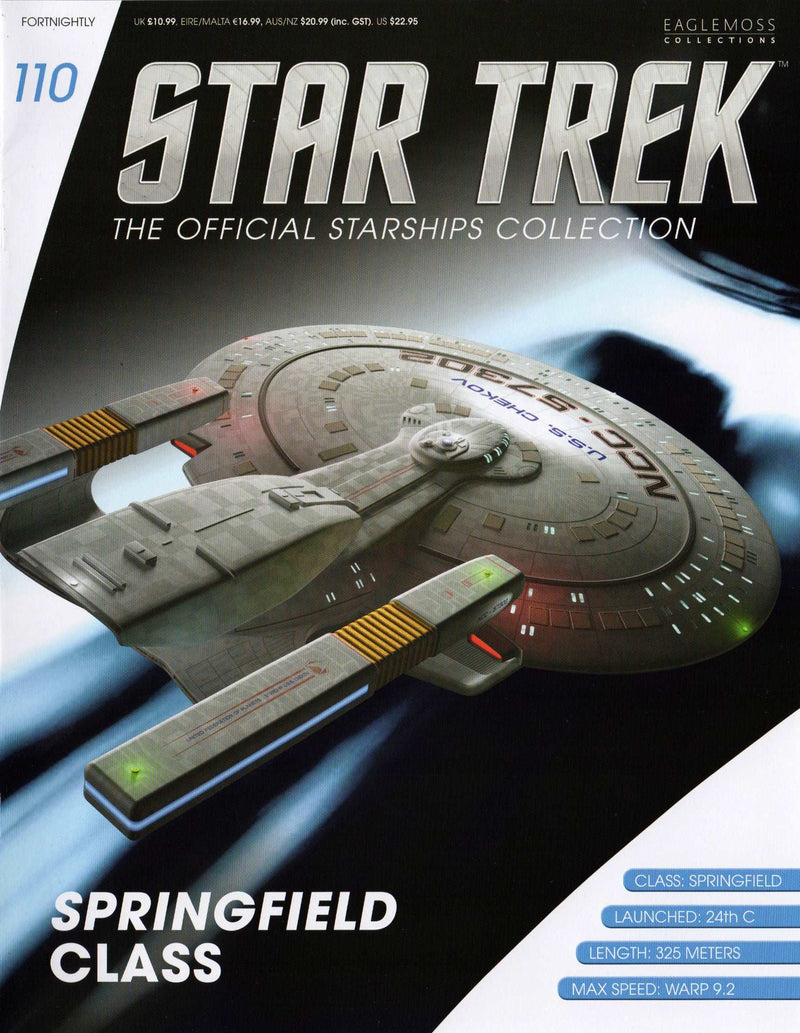 U.S.S. Chekov Springfield Class Model Die-Cast Ship (Eaglemoss / Star Trek), additional view