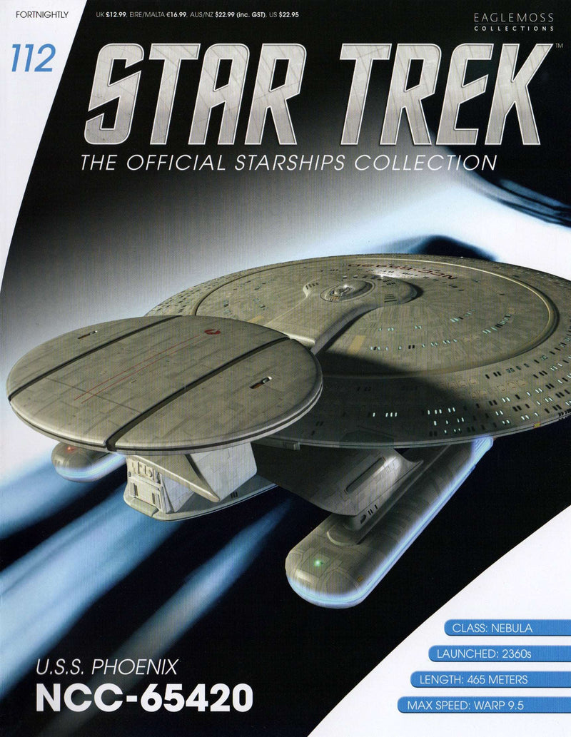 U.S.S. Phoenix NCC-65420 Nebula Class Model Diecast Ship (Eaglemoss / Star Trek), rear view