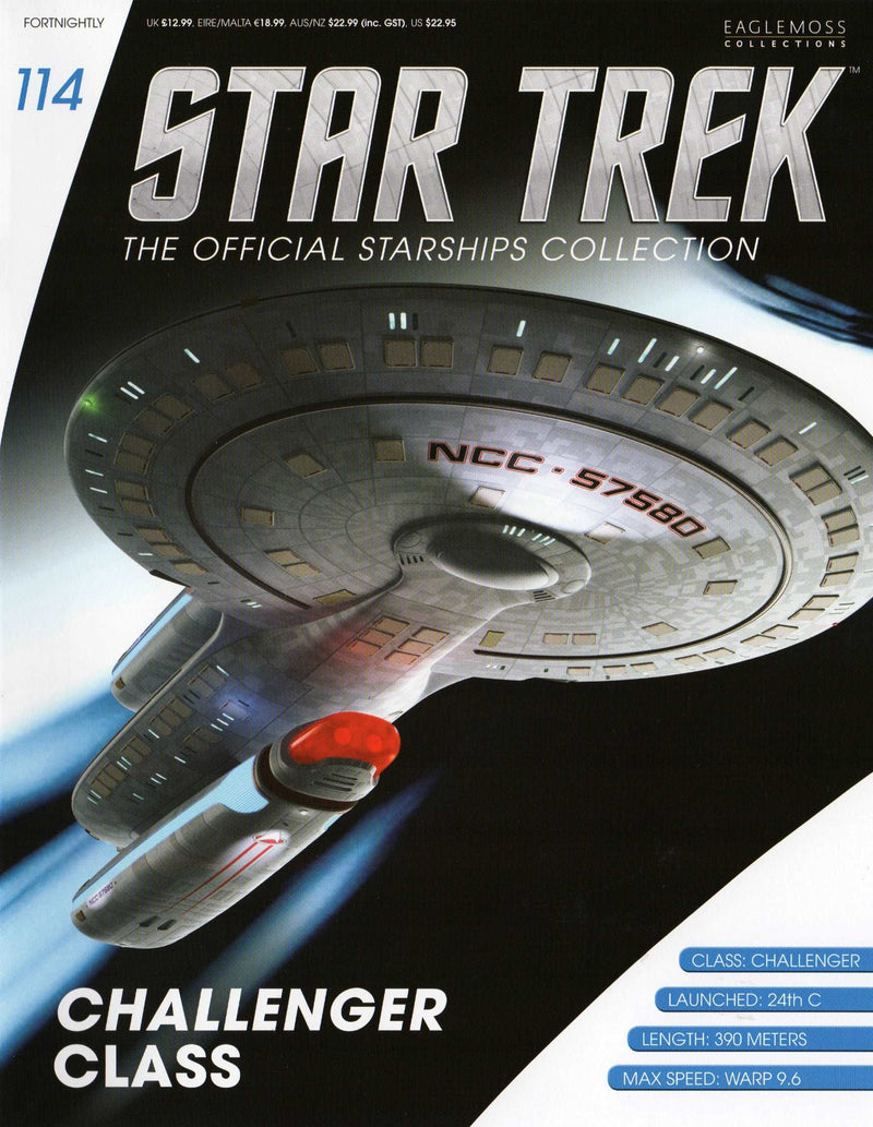 Challenger Class Starship Model Die Cast Ship (Star Trek), in display