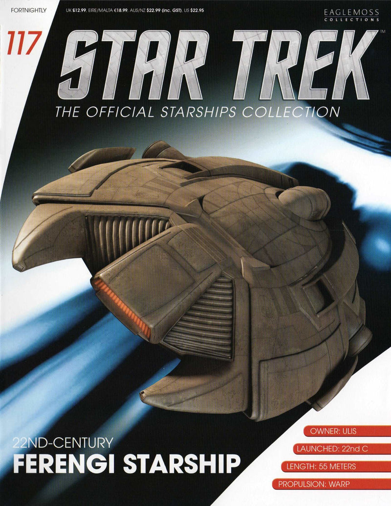 22nd Century Ferengi Starship Model Die Cast Ship (Eaglemoss / Star Trek), size reference