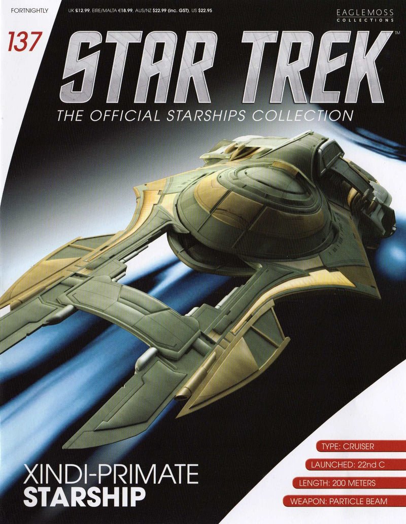 Xindi Humanoid Primate Model Die Cast Ship (Eaglemoss / Star Trek), size reference