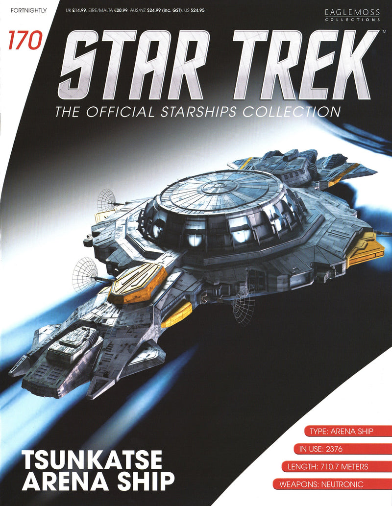 Tsunkatse Arena Ship Model Diecast Ship (Eaglemoss / Star Trek), rear view
