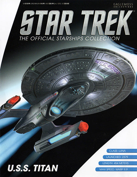 U.S.S. Titan NCC-80102 (Luna Class) Model Diecast Ship BONUS ISSUE (Eaglemoss / Star Trek), showing reverse