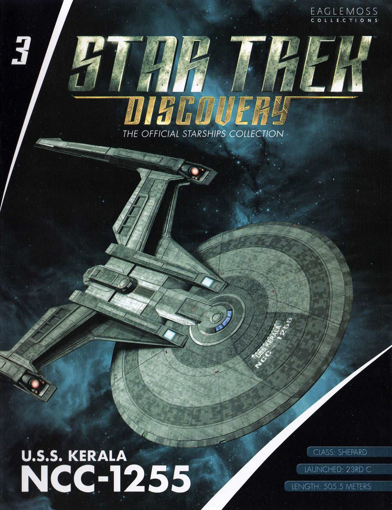 U.S.S. Kerala NCC-1255 (Shepard Class) Discovery Ships Model Diecast Ship (Eaglemoss / Star Trek), packaging shot