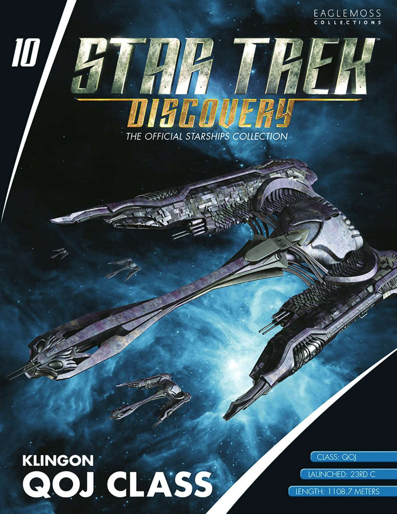 Klingon QOJ Class Discovery Ships Model Diecast Ship (Eaglemoss / Star Trek), in display