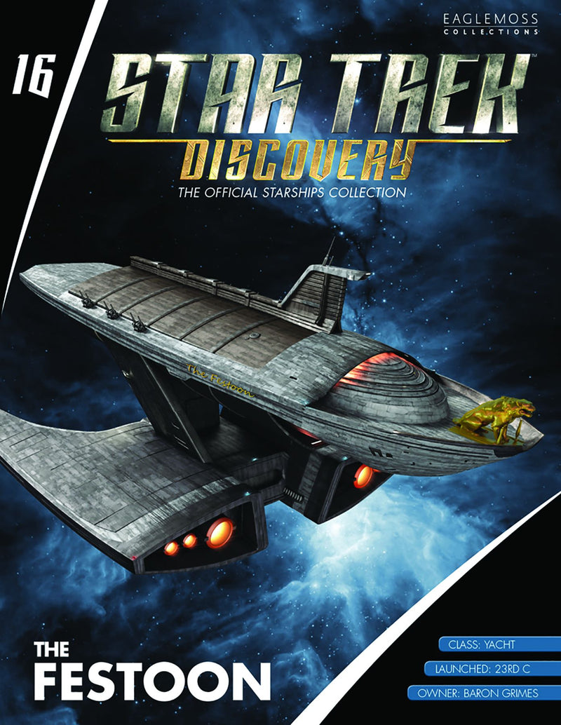 The Festoon (Baron Grimes' Ship) Discovery Ships Model Diecast Ship SSDUK016 (Eaglemoss / Star Trek), in display