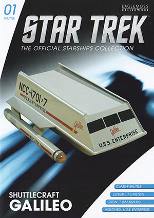 Class-F Shuttlecraft NCC-1701/7 Galileo Shuttlecraft Model Die Cast Ship (Eaglemoss / Star Trek), close-up detail