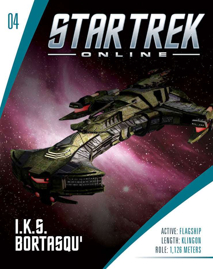 Klingon I.K.S. Bortasqu' Flagship Model Diecast Ship STO (Eaglemoss / Star Trek), packaging shot