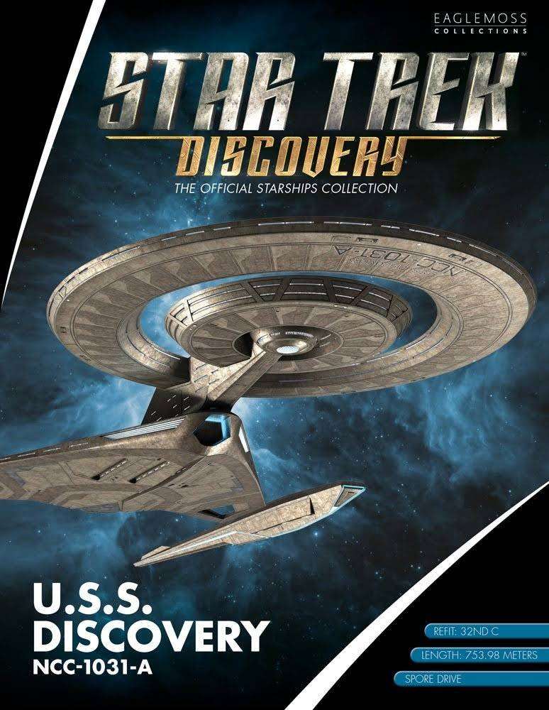 U.S.S. Discovery NCC-1031-A (Crossfield-Class Refit) Model Diecast Ship (Eaglemoss / Star Trek), side angle