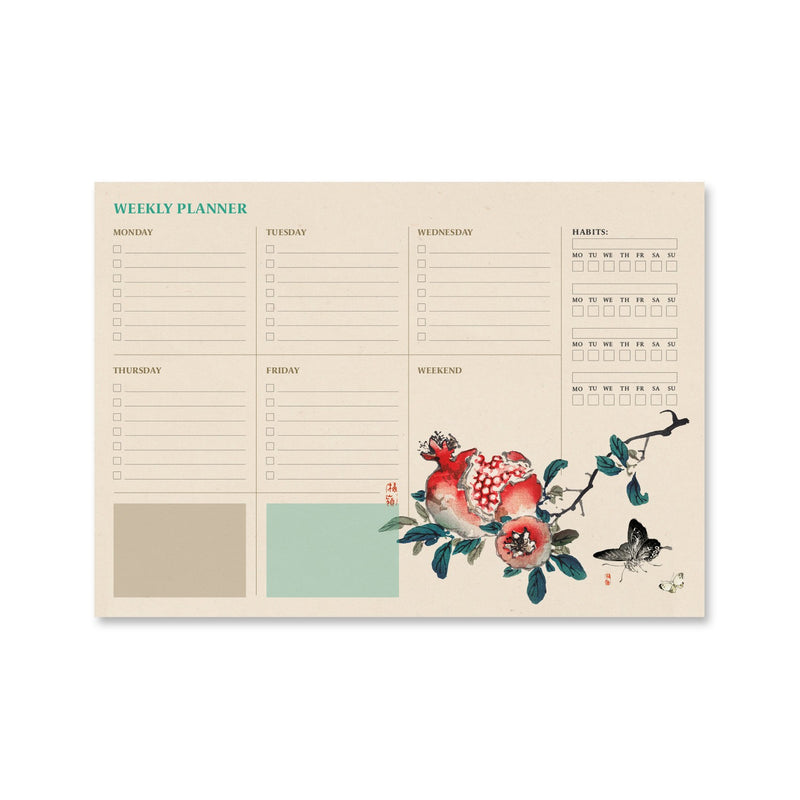 Hokusai A4 Weekly Planner 54 Sheets English Language