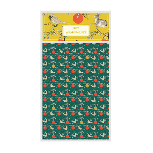 Hokusai Japanese Wrapping Paper Set of 2 With Ribbon
