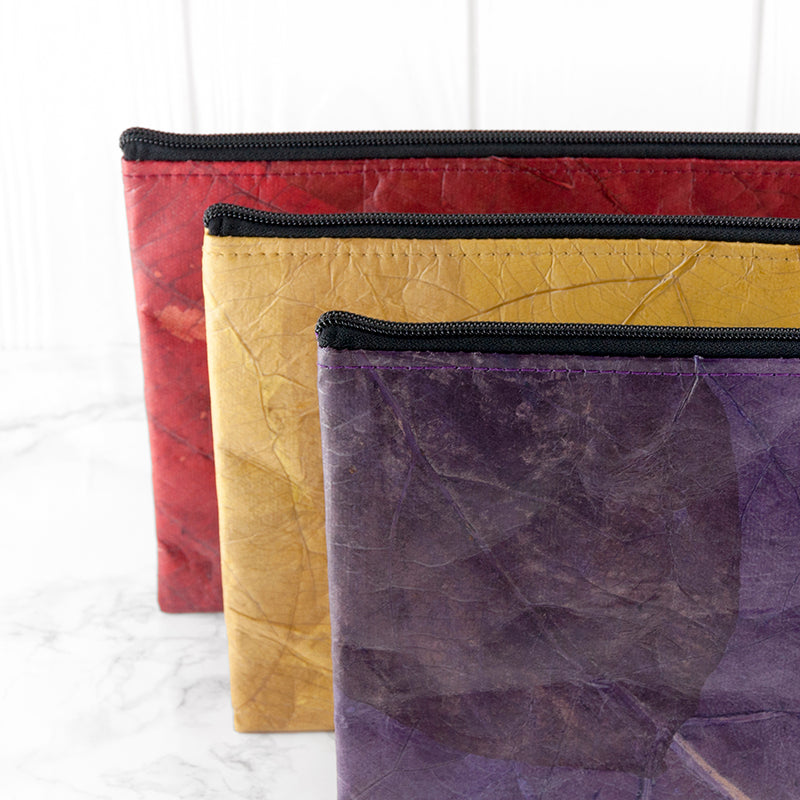 Leaf Leather Clutch Bag - Large