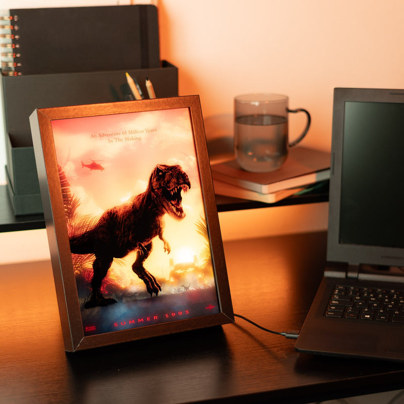 Jurassic Park Led Framed Print side angle