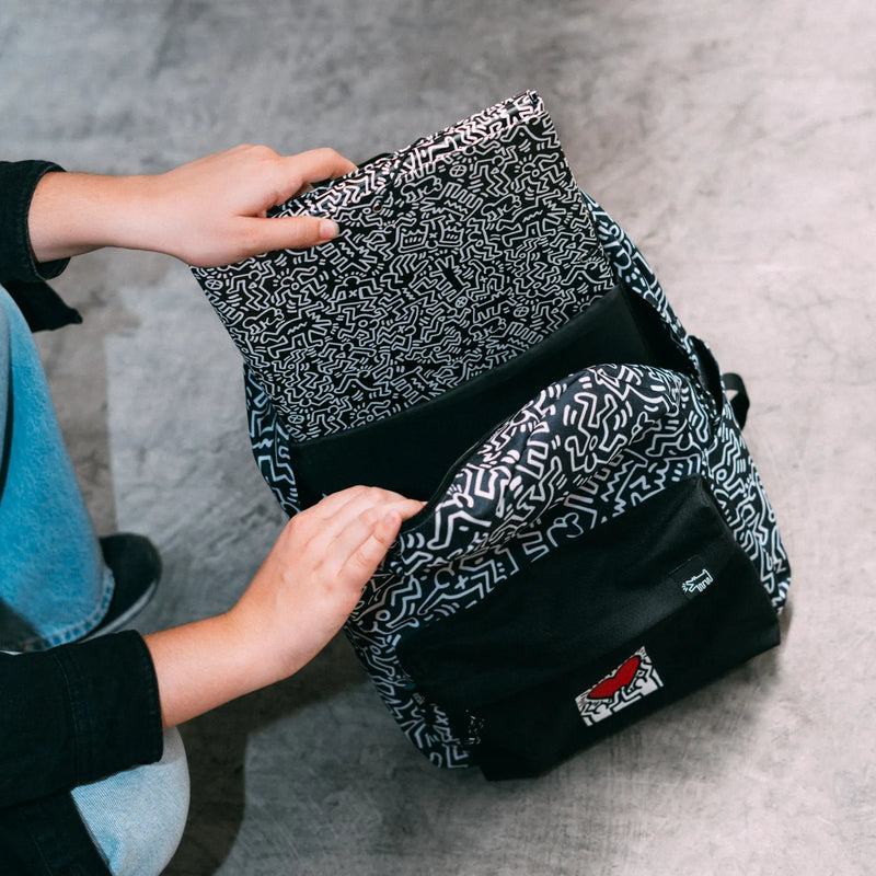 Keith Haring Polyester Backpack With Four Pockets packaging view