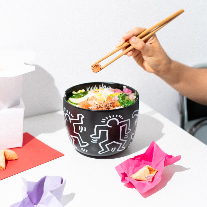 Keith Haring Ceramic Ramen Bowl 600 ml Microwave Safe packaging view