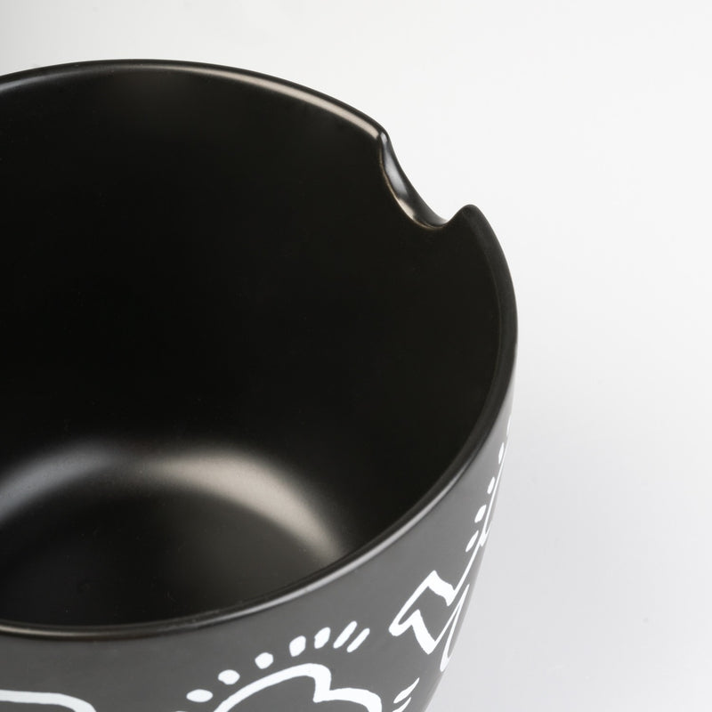 Keith Haring Ceramic Ramen Bowl 600 ml Microwave Safe side angle
