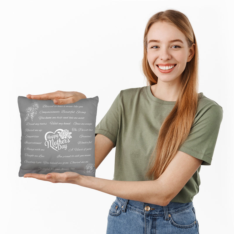 Kind Words - Mother's day Cushion - Two Sizes, side angle