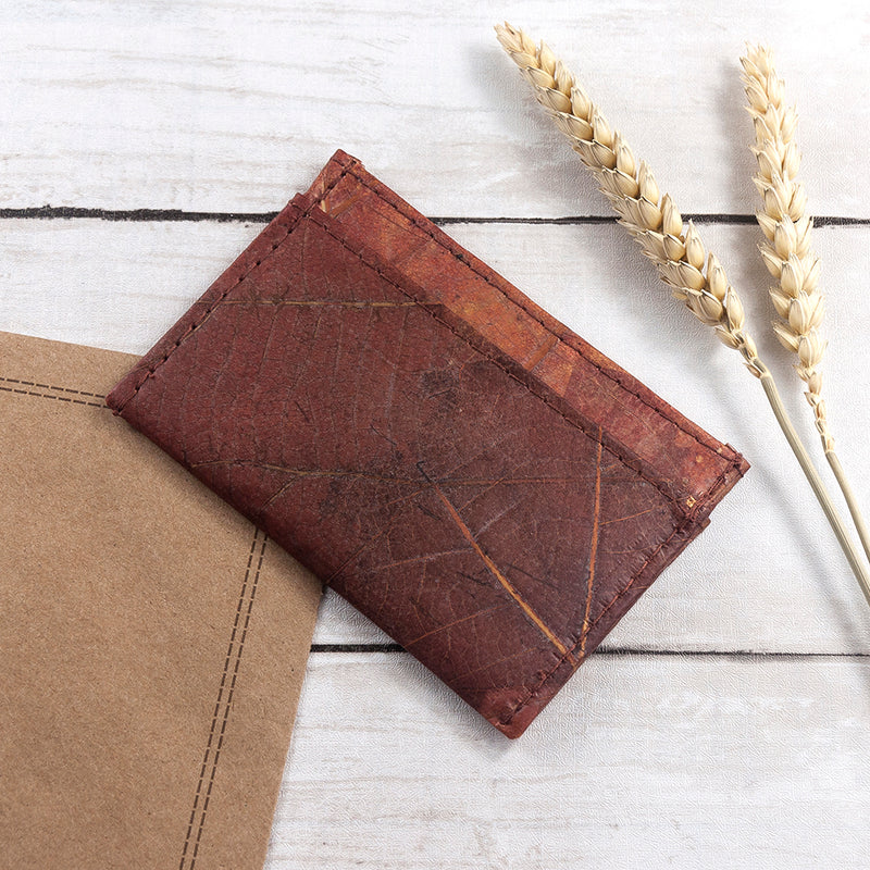 Leaf Leather Minimalist Card Holder