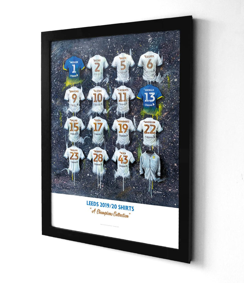 Leeds United 19/20 Champions - A2 Signed Limited Edition Prints, side angle