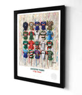 Leicester Tigers Shirts A3 collectible from Terry Kneeshaw Art