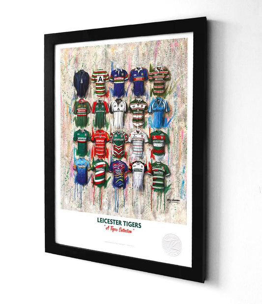 Leicester Tigers Shirts A3 collectible from Terry Kneeshaw Art