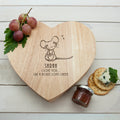 'Personalised Like A Mouse Loves Cheese Romantic Heart Cheese Board