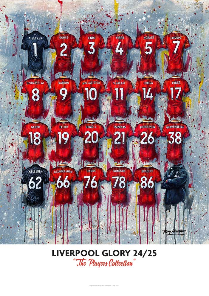 Liverpool 24/25 Champions - A2 Limited Edition Print collectible from Liverpool FC Terry Kneeshaw Art