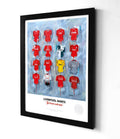 Liverpool FC Shirts A3 collectible from Terry Kneeshaw Art