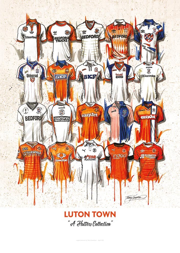 Luton Town FC - A2 Signed Limited Edition Prints collectible from Terry Kneeshaw Art
