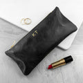 Personalised Luxury Slimline Leather Clutch in Black
