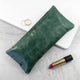 Personalised Luxury Slimline Leather Clutch in Bottle Green