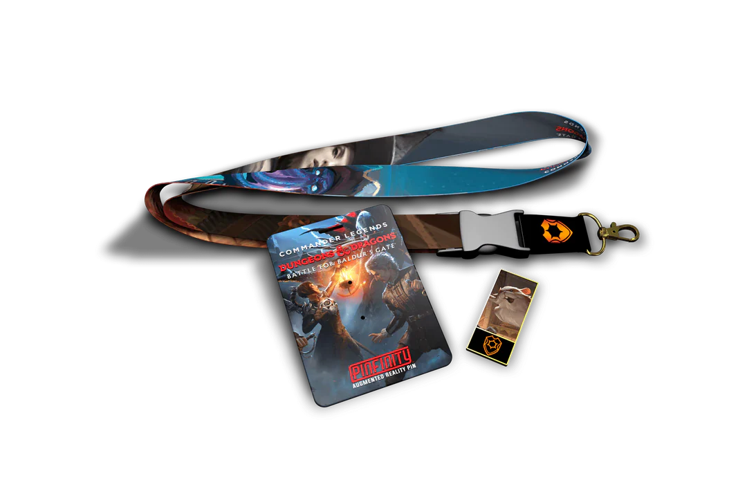 Magic: The Gathering Boo Commander Legends Battle for Baldur's Gate AR Pin and Lanyard Set