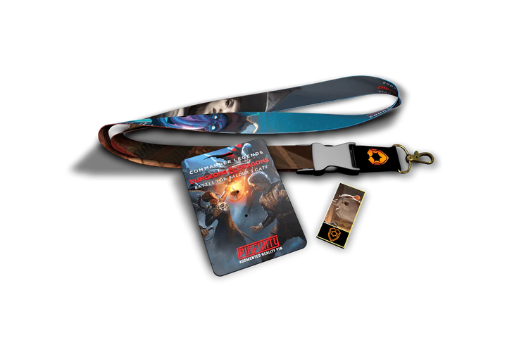 Magic: The Gathering Boo Commander Legends Battle for Baldur's Gate AR Pin and Lanyard Set