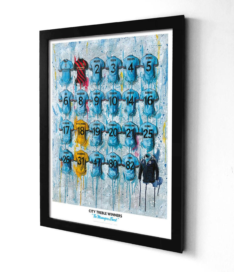Man City Treble Winners Collection Signed Limited Edition A2 Print, alternate view