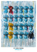 Man City Treble Winners Collection Signed Limited Edition A2 Print collectible from Terry Kneeshaw Art
