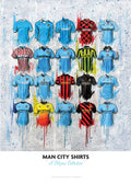 Manchester City FC 2022 Shirts Signed Limited Edition A2 Prints collectible from Terry Kneeshaw Art