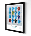 Manchester City FC Shirts A3 collectible from Terry Kneeshaw Art