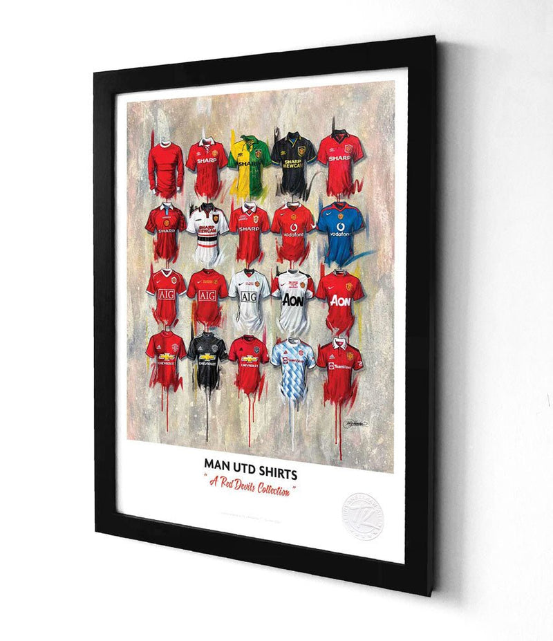 Manchester United FC 2022 A3 collectible from Terry Kneeshaw Art